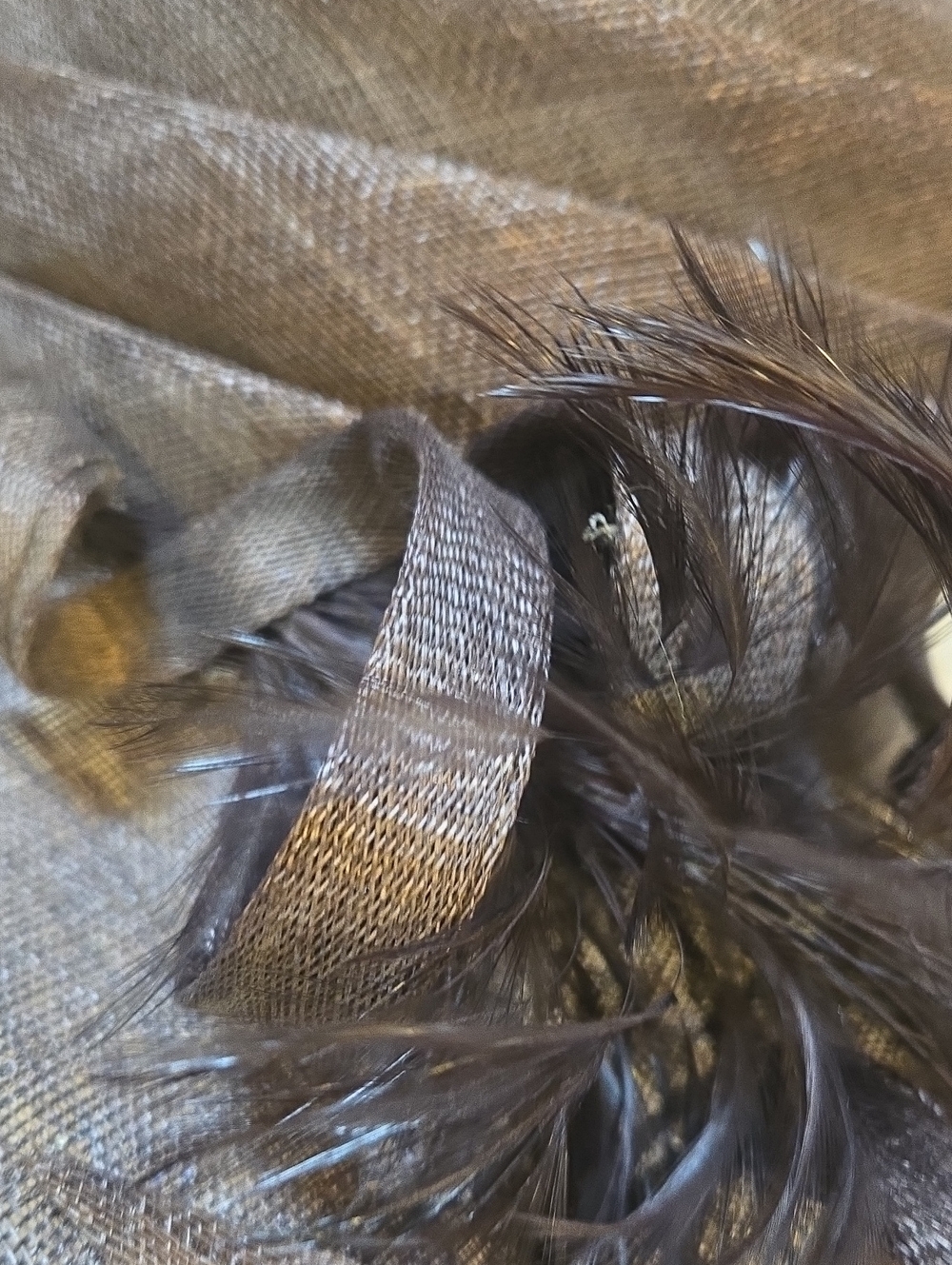 Nigel Rayment Milliner Brown Feather Accent Derby Hat - Picture 3 of 12